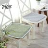 Retro-Spitzenbesatz Stuhlmatte Baumwoll-Leinen-Polster mit Bändern, Gestreiftes Karomuster Boho-Stil Esszimmer-Sitzbezug, Atmungsaktiv für Büro-Computer-Matten