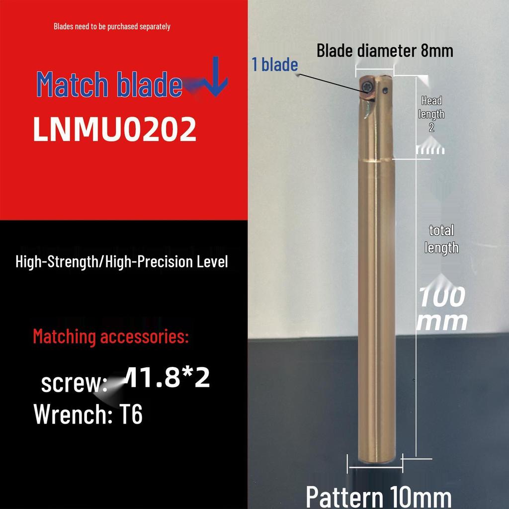Shock-Resistant Fast Feed Milling Cutter Holder with Double-Sided Exn03R Toshiba lnmu0303 Insert for 4NTE90 Roughing.