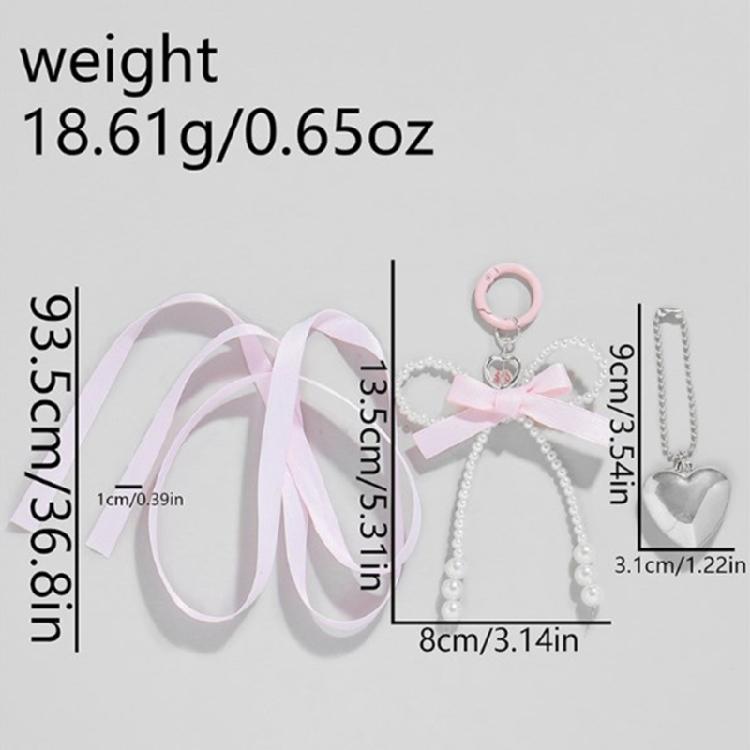 3pcs Imitation Pearls Bowknot Heart Star Keyring Key Chain Sophisticated Keyring Handmade Car Key Decoration for Women