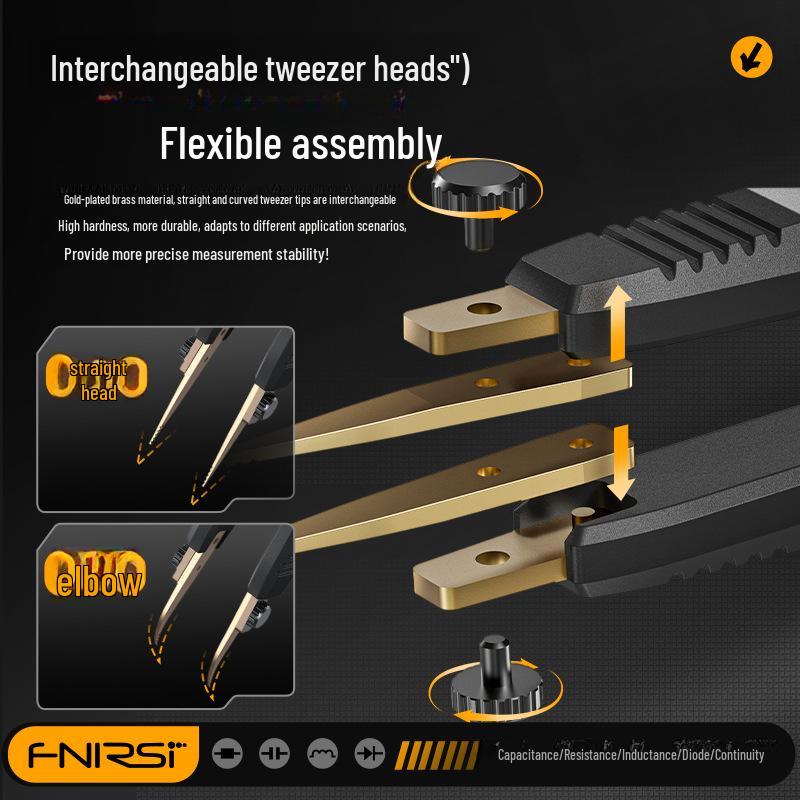 FNIRSI LCR-ST1 Digital Tweezers: Resistance, Inductance, Capacitance Multimeter with Patch Clip