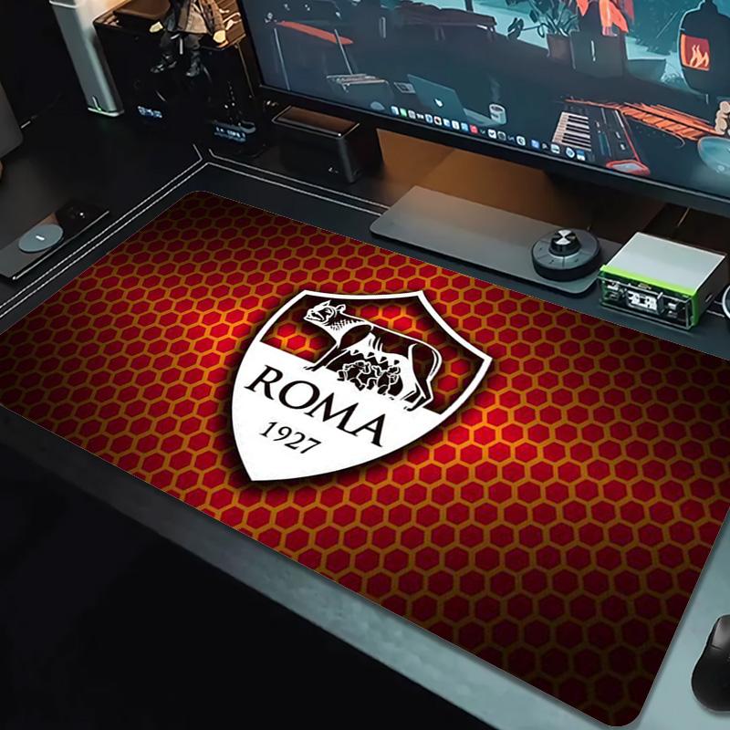 AS Roma Football Color Mouse Pad Large Gaming Table Cushion Non-slip Laptop Tablet Big Mousepad XXL Mat Mini PC Playmat With Lock edge