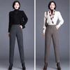 Pantaloni Clasici Halun Elastici de Culoare Solidă pentru Femei Toamnă și Iarnă Talie Înaltă Lână Modă Casual Formal Navetist Navetist
