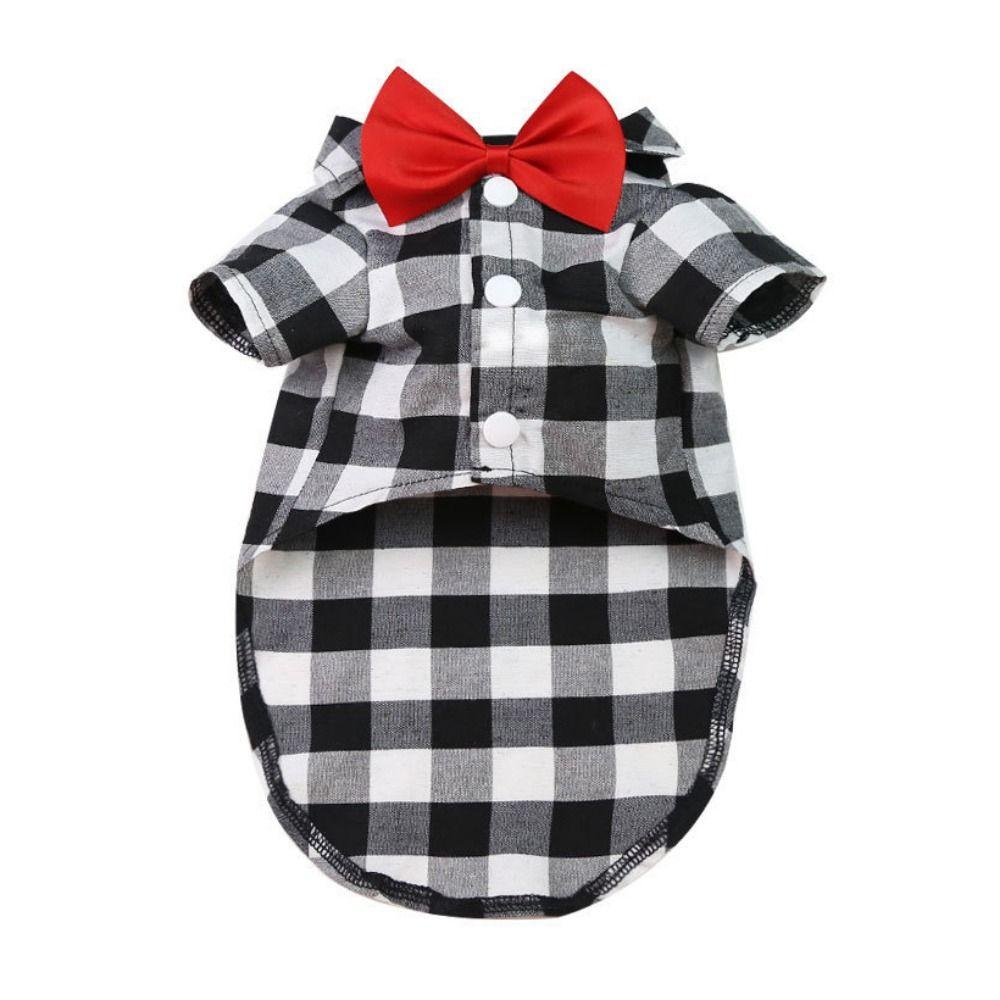 

Тонкие футболки с бабочкой для собак, дышащая рубашка для собак, костюм, модная клетчатая футболка для собак, свадьба 3XL чёрный