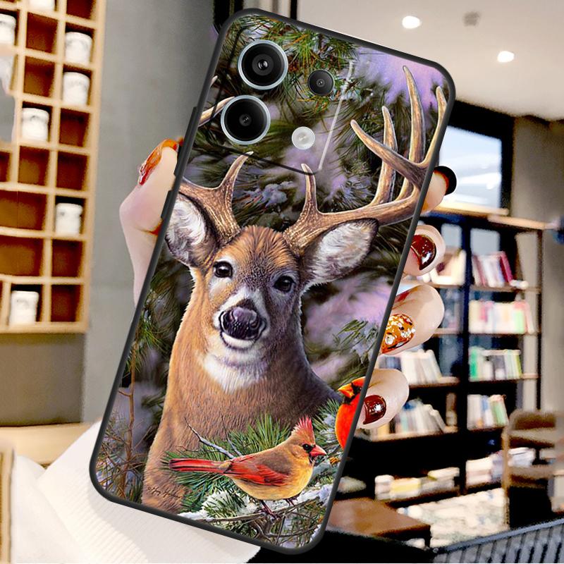 Animal Deer Art For Xiaomi Redmi Note 14 Pro 9 10 11 12 13 15 Pro Plus Case For Redmi 15 15C 14C 12C 10C 13C