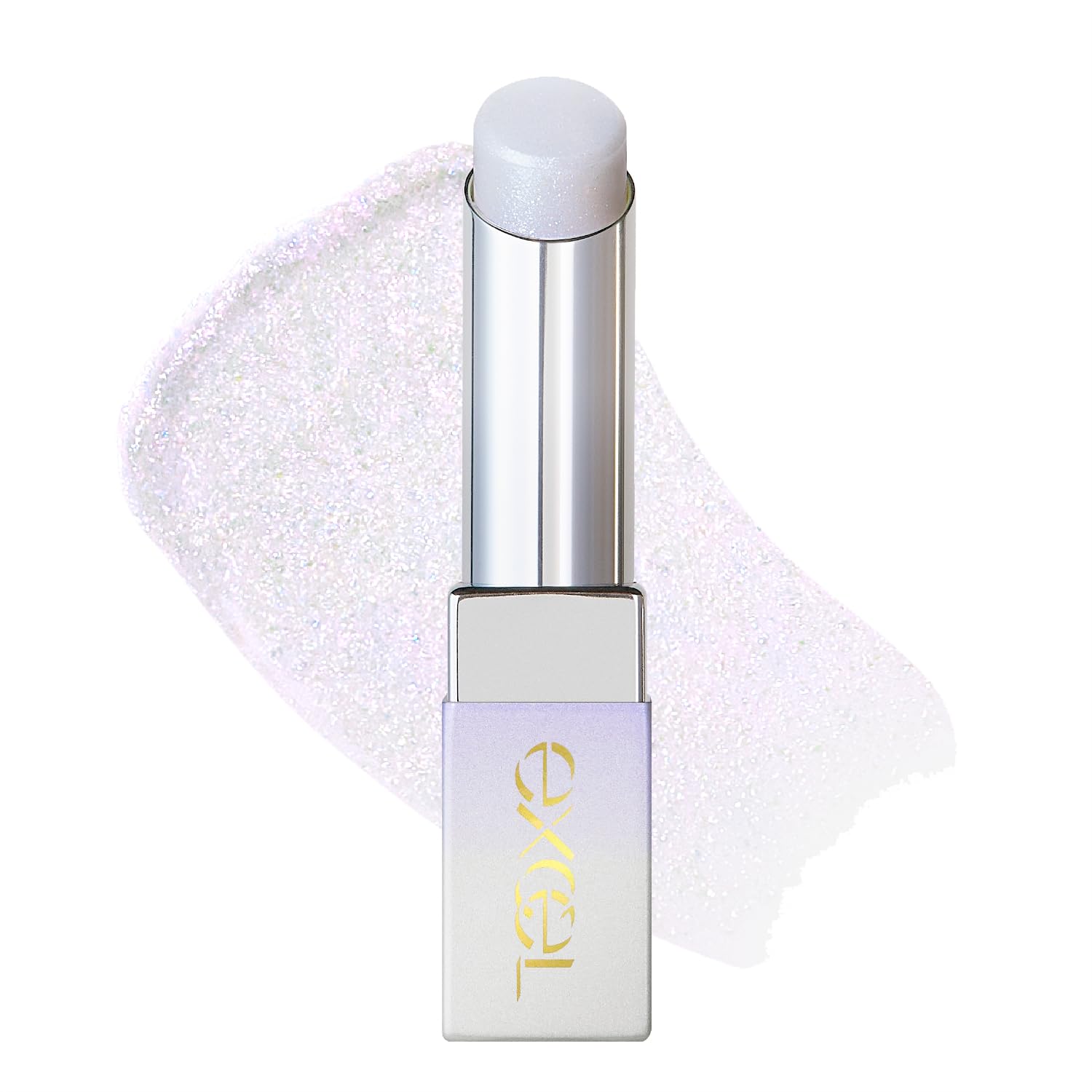 

excel Glow Prism GP02 (Marine Pop) Balm Highlighter - Transparent Color with 3 Types of Cool-Toned Pearls - Stick Type - Portable Cosmetic