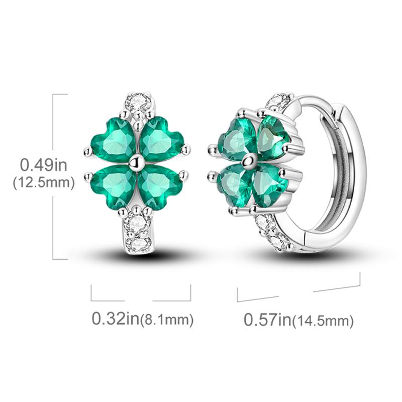 Four-leaf Clover Earrings Women 925 Silver CZ Zircon Jewelry Ear Studs Sparkling Pave Earring Wedding Anniversary Gifts