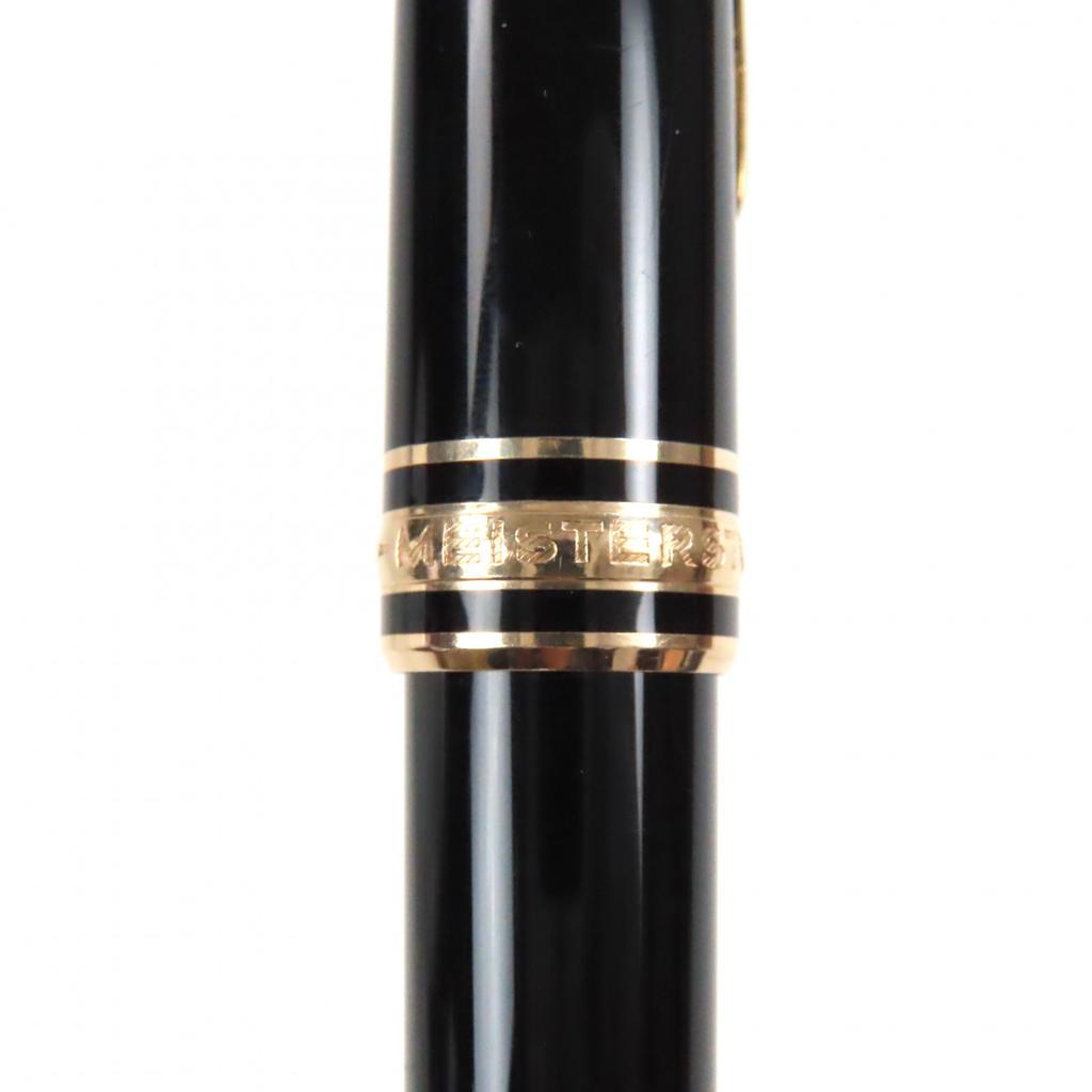 Great MONTBLANC Fountain Pen Meisterstck White Star Black Gold 14K Mens Used