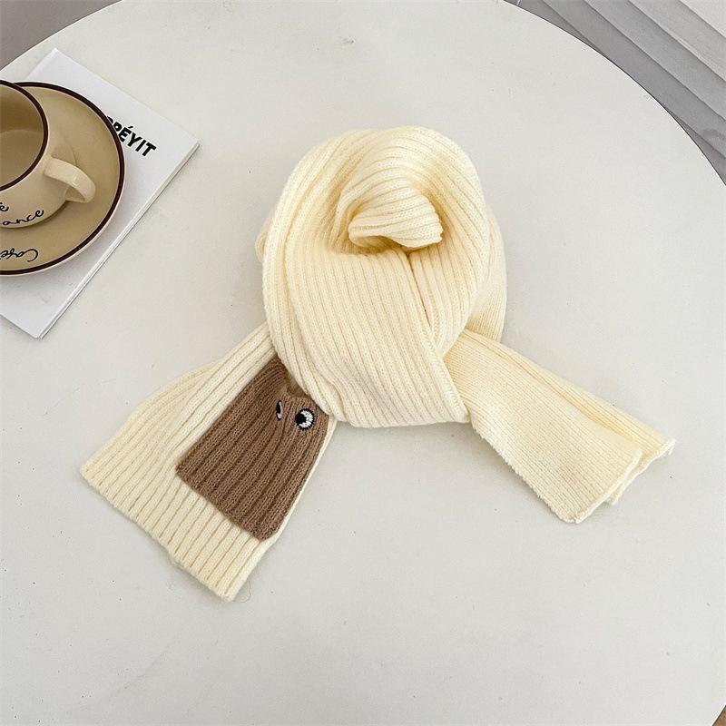 Autumn And Winter Children S Scarf Super Cute Contrast Color Warm Scarf Trendy Children Baby Wear Knitted Neck Cover