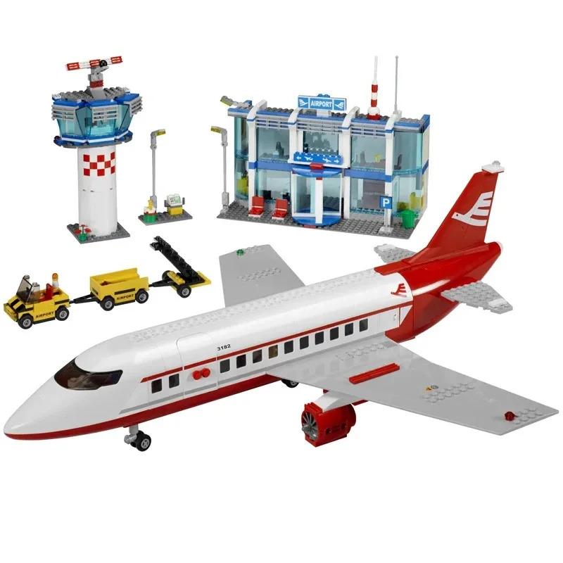 City Series New Airport Station Terminal Building Blocks Set Up Construction Aircraft Toys Children's Christmas Gifts 703PCS