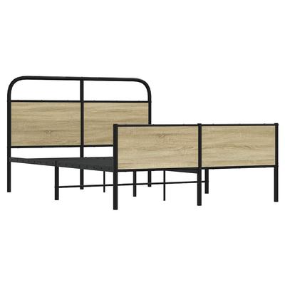Bed Frame Without Mattress 120 X 190 Cm Sonoma Oak Veneer Particleboard