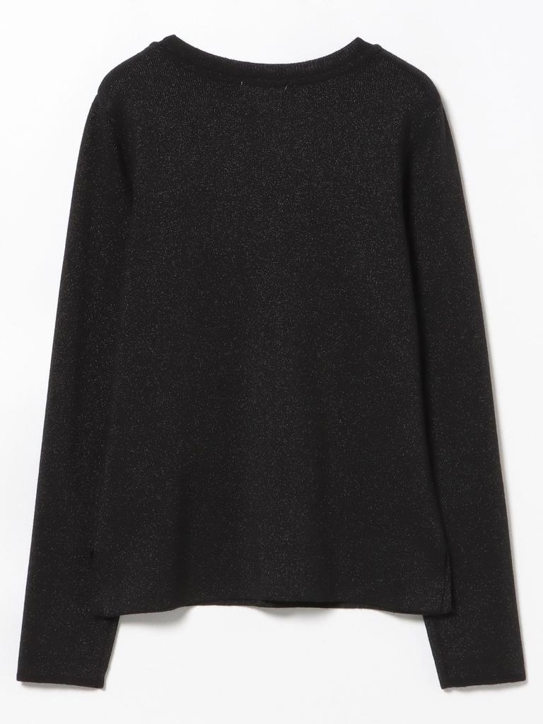 Beams Heart Knit Crew Knit Crew One Size Women's L/S Pants, Lamé Pants, Black,