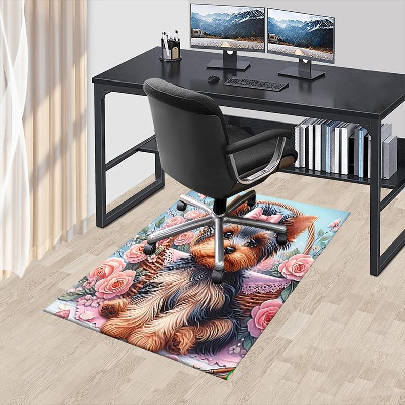 1PC Dog Flowers Carpet Ultra Soft, Thick & Absorbent, Non Slip Machine Washable Mat for Entryway