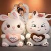 Heart Rabbit Doll Plush Toy Little White Rabbit Doll Children's Soothing Ragdoll Birthday Gift Gift