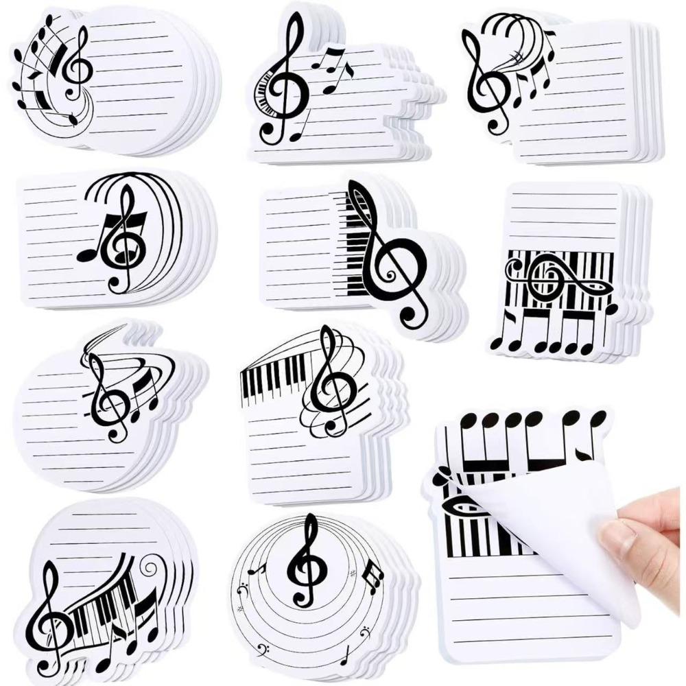 10Pcs/Set Smooth Writing Music Note Sticky Notes Various Music Shapes Writing Memo Pad  Notebooks