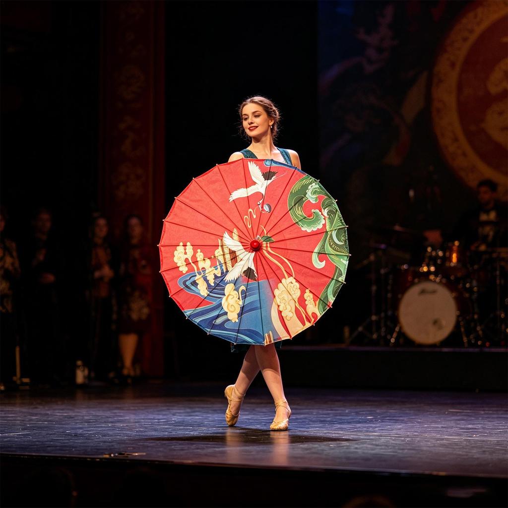 Decorative Umbrella Asian Classical Silk Elegant Chinese Cosplay Decoration Parasol Art for Birthday Parties Photography