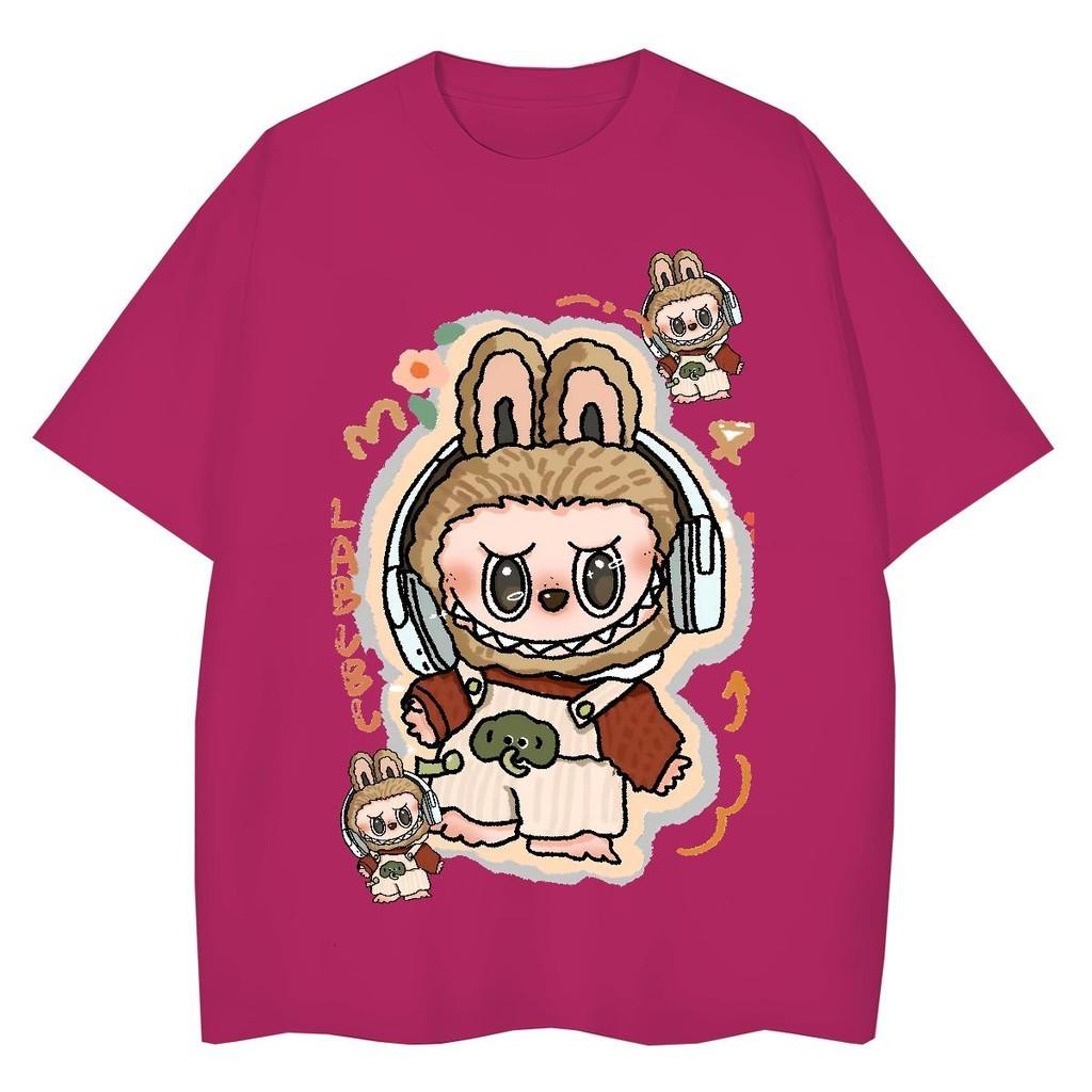 

Новая футболка LABUBU с ретро-принтом, повседневный модный топ XXXL