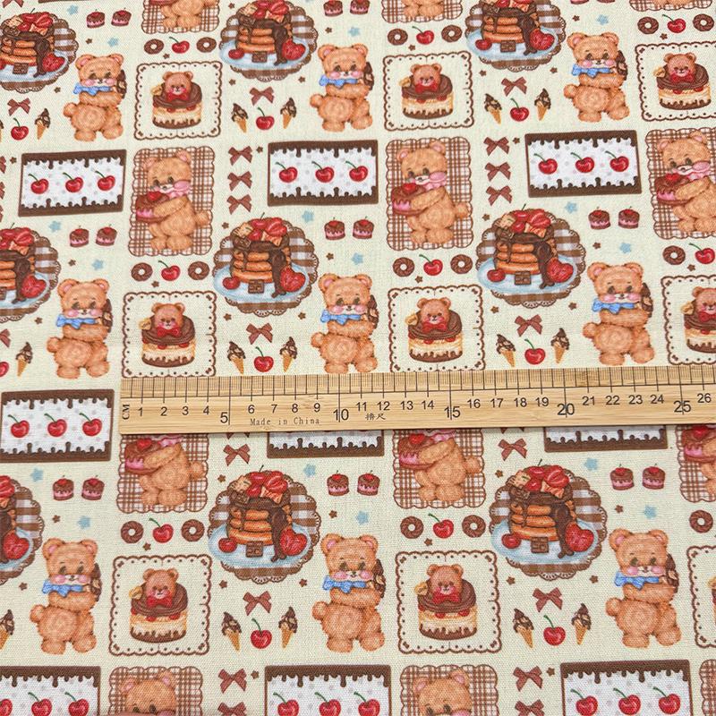 0.5m/1m/2m Encrypt Cotton Linen Patchwork Plaid Printed Fabric for Decorative Cloth Sofa Cover Handmade DIY Sewing Fabrics