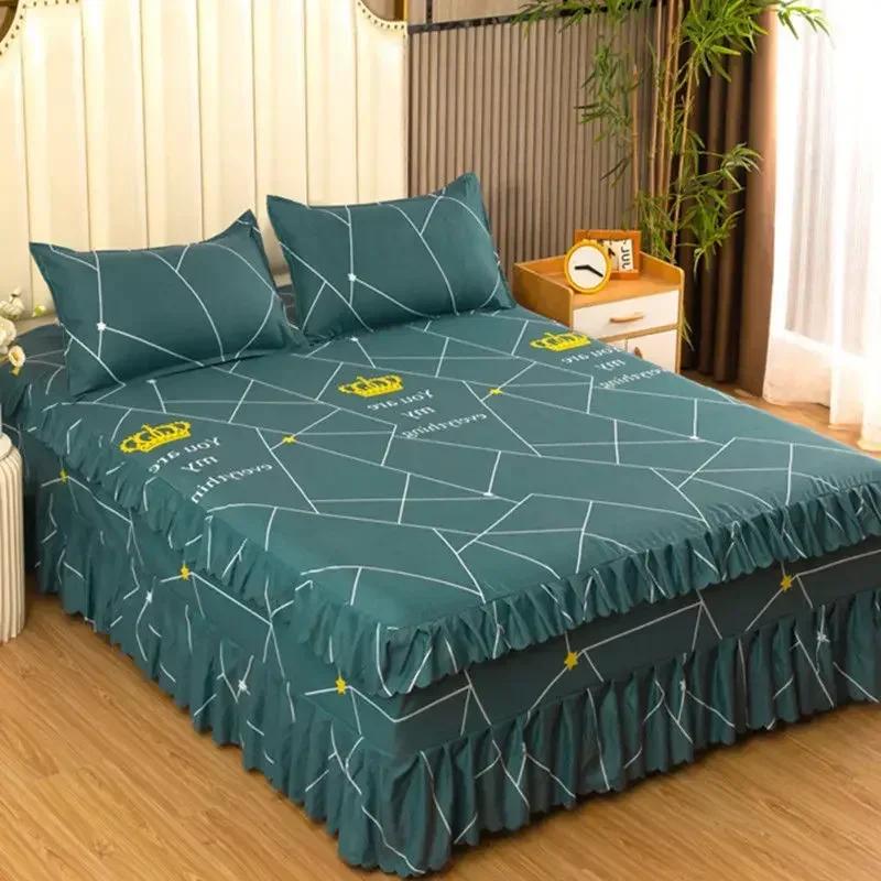 

1Pcs Bed Sheet Lace Skirt Elastic Fitted Double Bedspread With Pillowcases Mattress Cover Bedding Set Elastic King Size Bedsheet 150x200