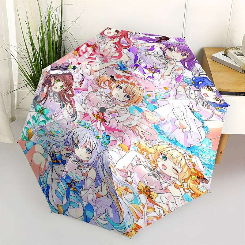 

1pc Anime Characters Automatic Folding Umbrella - 8 Bone Iron Frame, Portable Tri-Fold Design, Suitable for Fans, Travel, Daily Use, Gift for Anime Lo