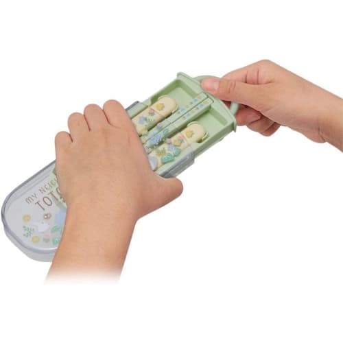 Studio Ghibli My Neighbor Totoro Trio Set (Chopsticks, Spoon, Fork, Bento Box, Chopstick Case, Slide-Out Type, Made In Japan, Dishwasher Safe, Antibac