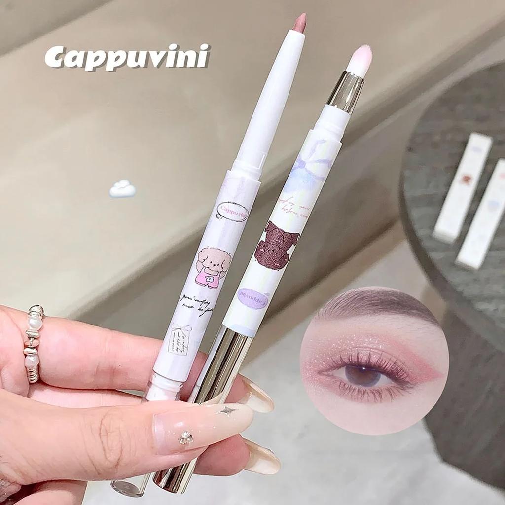 Double-head Milk Green Eyeliner Shadow Pencil Waterproof Lasting Ultra-thin Shimmer Matte Colorful Eyeliner Gel Pen With Brush