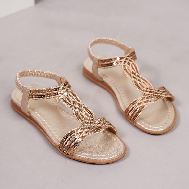 Summer New European and American Fashion Lace-up Linen Soles Simple Casual Daily Flat Cool Shoes