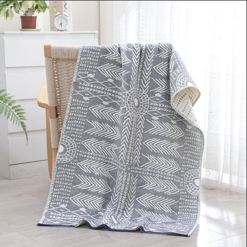 New Soft Ethnic Style Sun God Cotton Bath Towel - Skin-friendly & Absorbent
