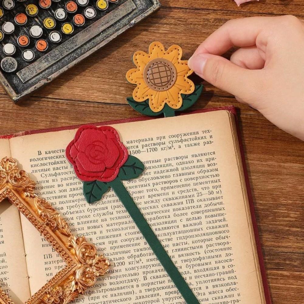 Soft PU Bookmark Faux Leather Long Bookmark Cute Page Marker Room Decor