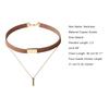 Women Vintage Punk Faux Suede Multilayer Polished Clavicle Choker Necklace Pendant