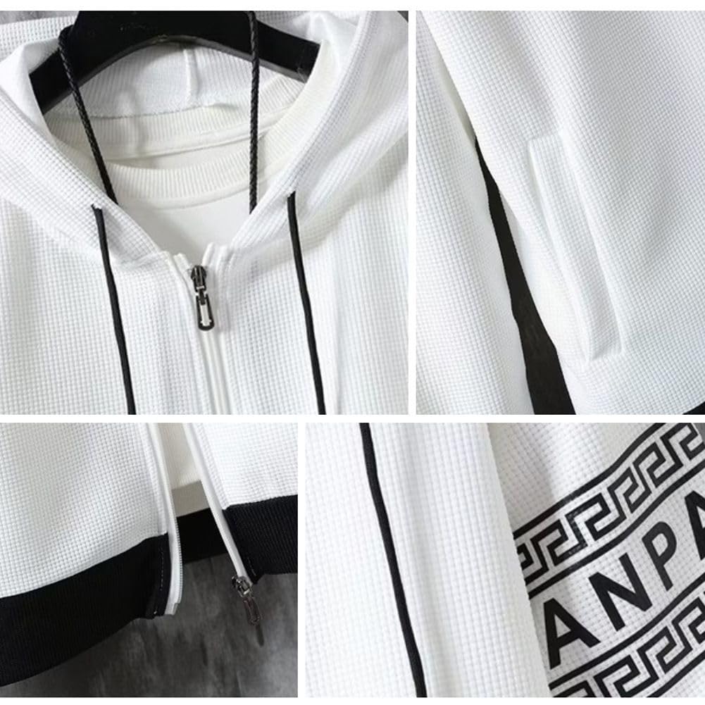 Hoodie and Tracksuit Autumn Sportswear Black L [FJLTDCP] Men's Set, Wear, Two-Piece Set, - -