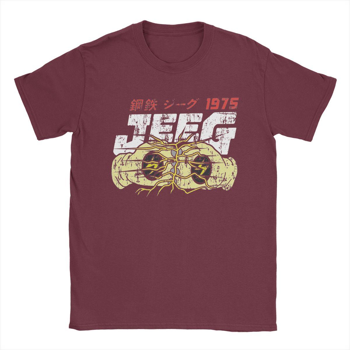 

Футболки Steel Robot Jeeg для мужчин Новинка 100% хлопок Футболки с круглым вырезом Футболка с коротким рукавом Одежда с принтом XXXXXL бордовый