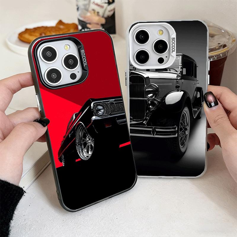 Classic Vintage Retro Car Soft Phone Case for iPhone 15 16 17 Pro Max 17Air 16E 14 Plus 13 12 Mini Shockproof Cover Back Shell