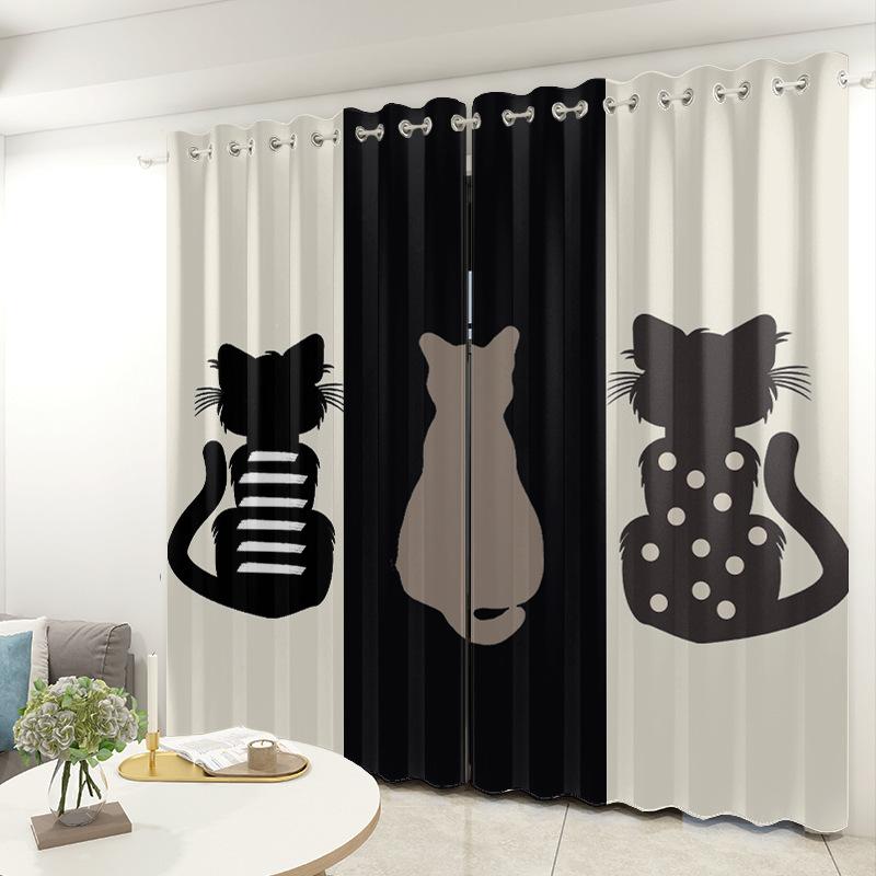 Cartoon Curtain Cloth Bedroom Living Room Balcony Blackout Curtain Office Hotel Insulation Curtain