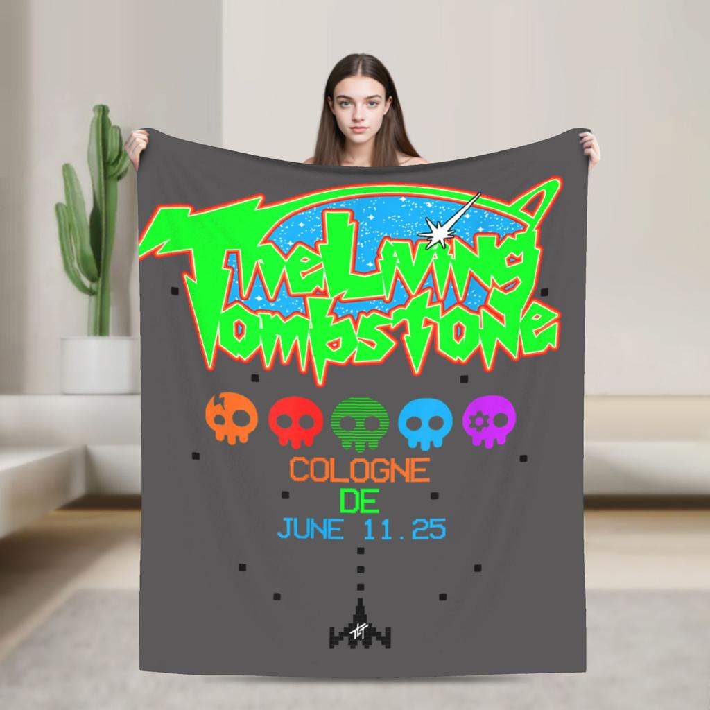 The Living Tombstone Motion Skull Plush Blanket Singer Vintage Throw Blanket for Quilt 125*100cm Warm