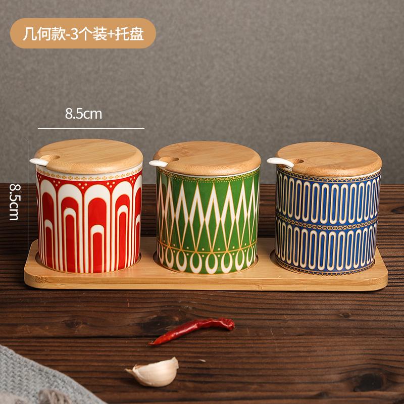 Creative Ceramic Seasoning Jar Set Kitchen Spices Seasoning Storage Jar Salt Pepper Organizer Nordic Household Seasoning Tools