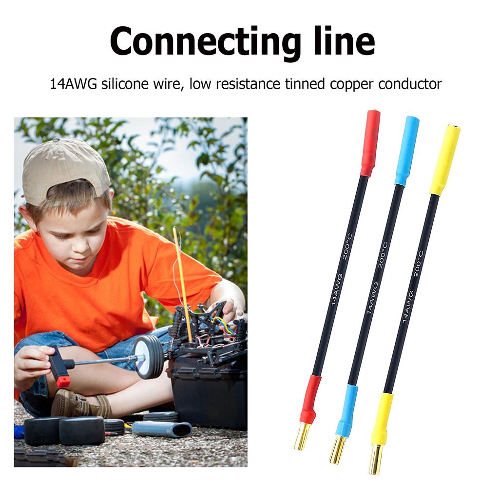 4mm Male To 3.5mm Female 3pcs Slug Plug Adapter Connector Slug Connector Extension Cable Extension Cable Wire RC Car Accessories