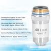 Achromatic Microscope Objective 40x High Magnification Microscope Objective High Light Achromatic Objective Lens with Protective for Microscope Lens,