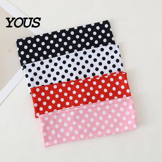 Sweat Absorbing Yoga Headband Retro Polka Dot Headbands for Women, Elastic Soft Hair Bands, Breathable Fitness Cute Stretchy Warp Accessories Workout