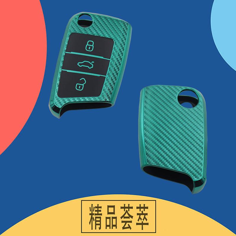 TPU Carbon Fiber Car Remote Key Cover Case Shell Key Fob for Polo Golf 7 MK7 Tiguan passat Octavia Kodiaq Karoq Ateca Leon Protector Holder