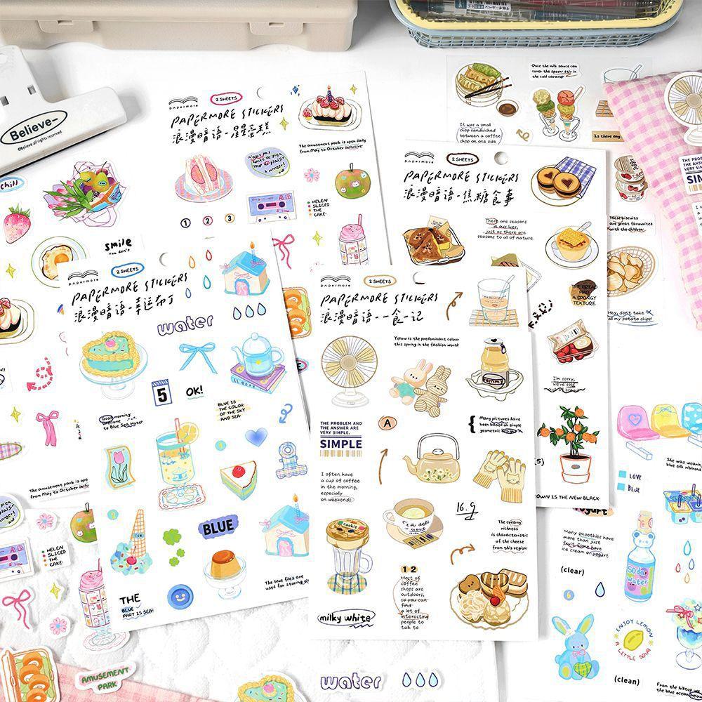 MINKYS New 2 sheets/pack Cute Decorative Sticker Book Mobile Phone Photocard Stickers Kids Gift School Stationery