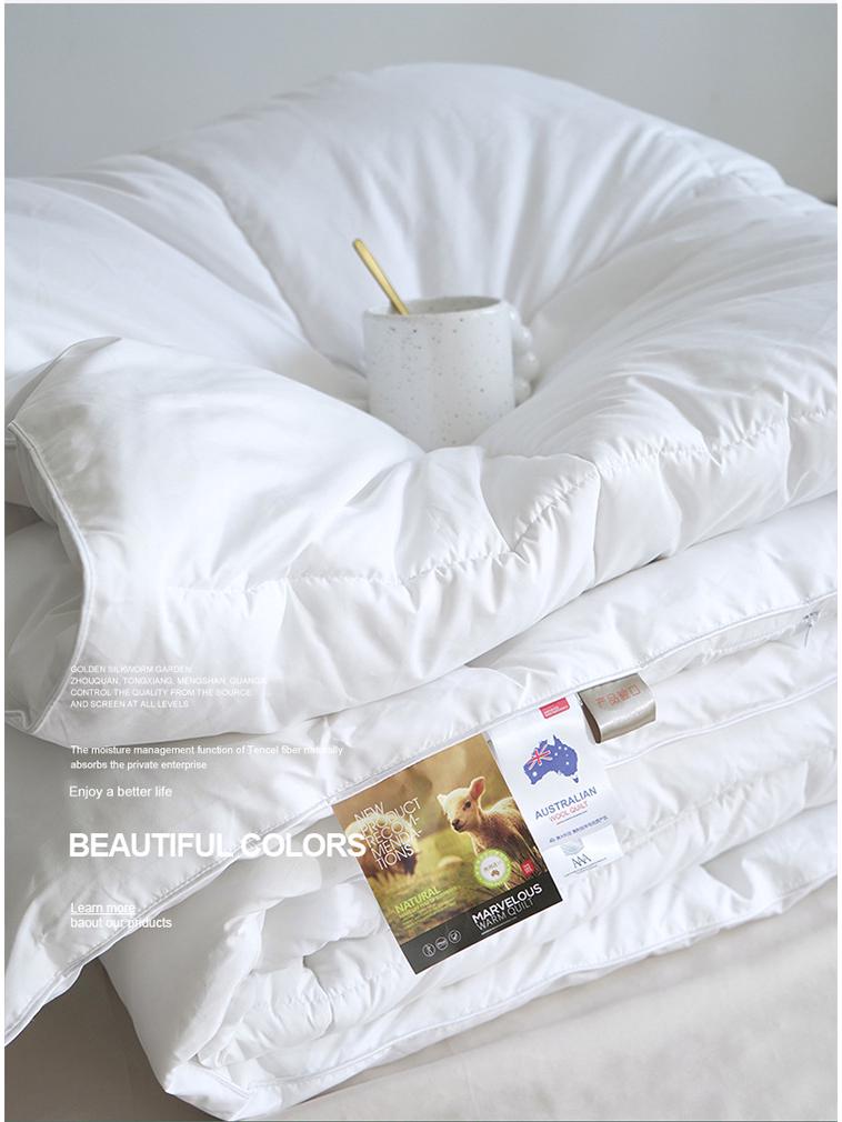 100% Australian Wool Quilt: Warm, Lightweight, Luxury Gift for Winter, Spring & Autumn Home Use
