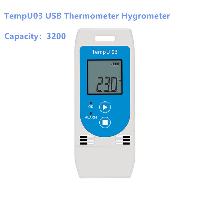 TempU 03 USB Thermometer Hygrometer logger  Reusable With 32000 Points Recorder Capacity RH TEMP Data Logger Recording Meter
