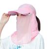 Damen Sommer Sonnenhut mit UV-Schutz und einziehbarer großer Krempe, Gesichtsschutz, für Outdoor-Aktivitäten.