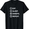 Eat Sleep Repeat Funny Sheep Lover Whisperer T Shirt Gift