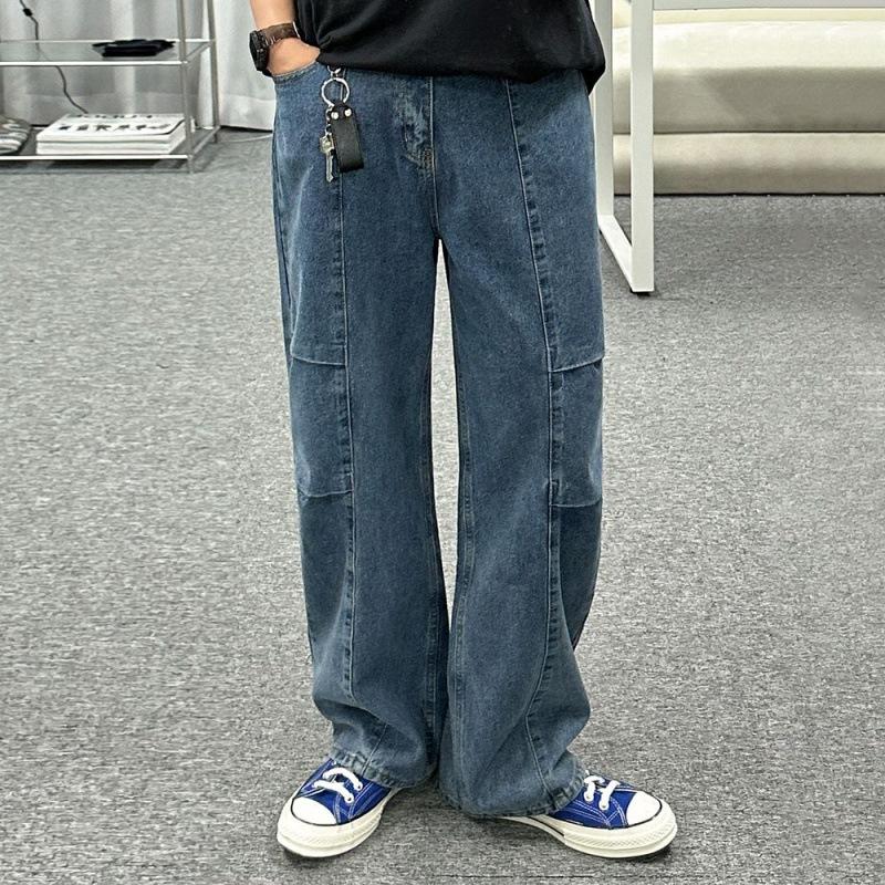 Retro Washed Straight Jeans Men's Summer Loose Overalls Korean Version Trendy Cleanfit Pants