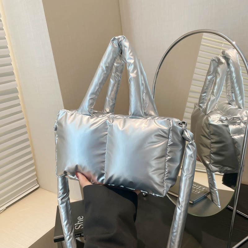 

Сумка-тоут ручна/на плече з наповнювачем з бавовни Висококласна мода Універсальна Легка М яка Пухова Тканина Сумка Кросбоді