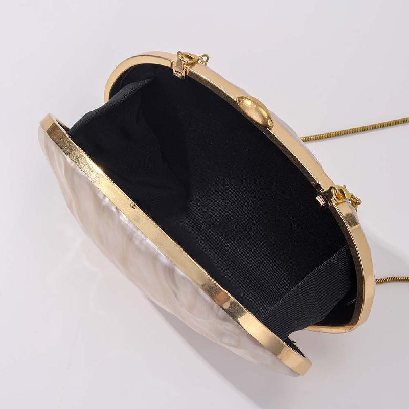 Acrylic Wedding Bag Crossbody Shoulder Unique Shell Shape New Arrival Clutch Evening Fashion Women's Mini Genuine Luxury Handbag