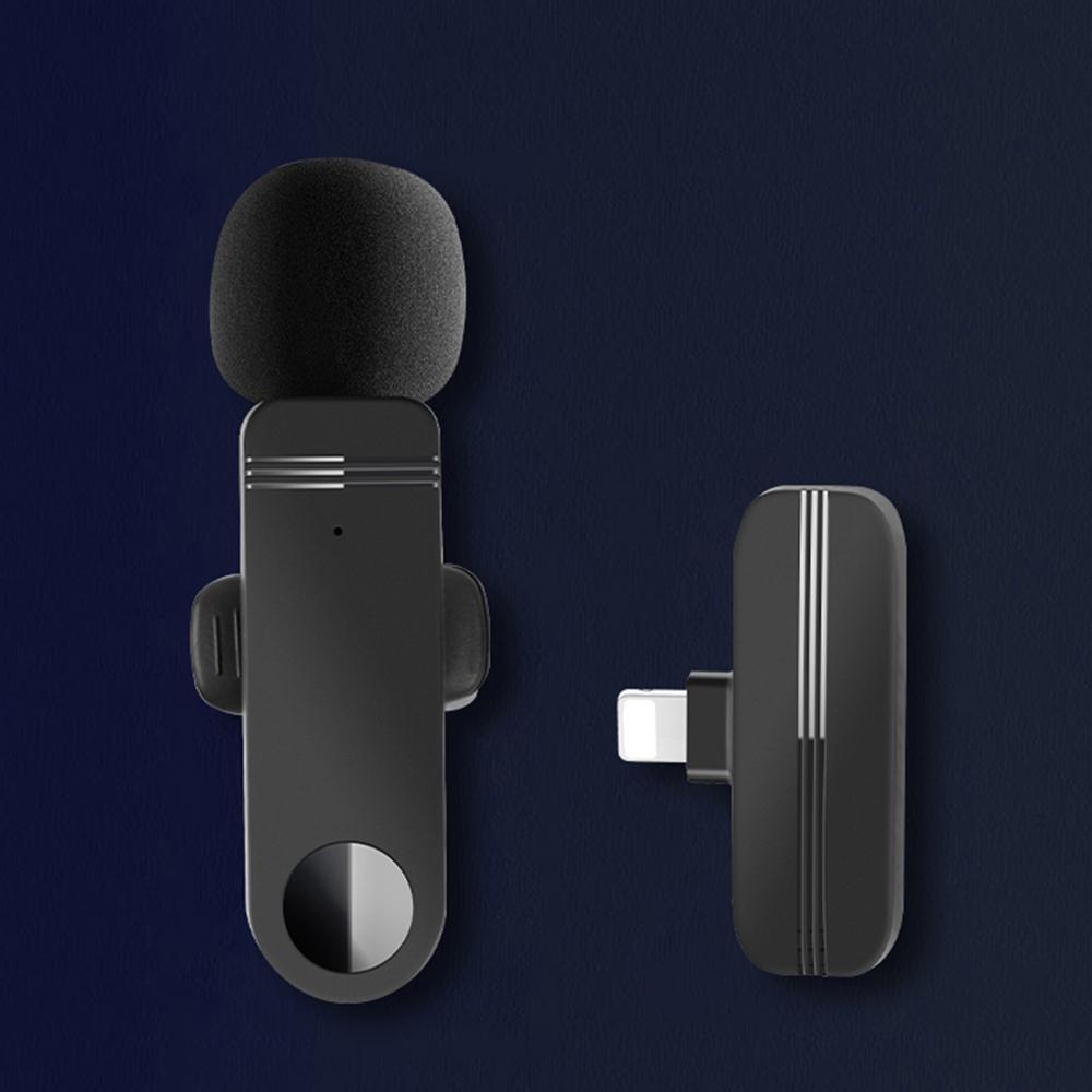 Wireless Lavalier Microphone 2.4G Wireless Microphone Audio Video Recording Mic for Streaming Vlogging Voice Recording Plug and Play