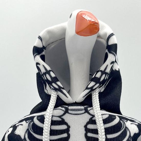 Desk Goose Outfits Mini Goose Hoodies 7-Inch Table Goose Skull Sweatshirts Halloween Seasonal Decoration