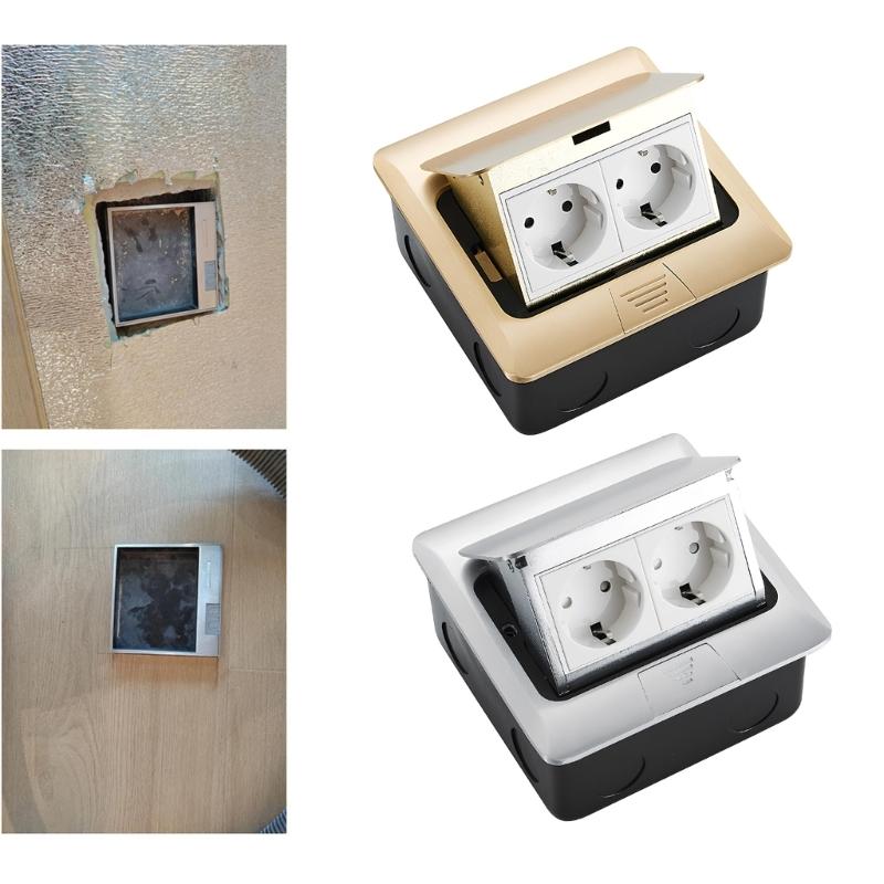 Waterproof 2 Way Floor Socket Flat Floor Concealed Socket Universal Power Outlet Electrical Switches For Home Office